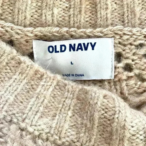 OLD NAVY LIGHT PEACH Ruffle-Trim Metallic Pointelle-Knit Sweater for Women Large - Picture 6 of 7